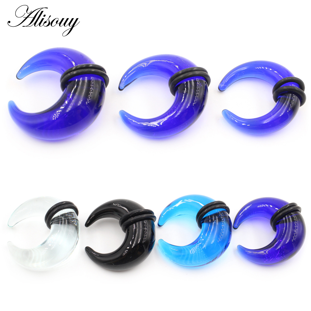 Body Jewelry Ear Plugs - Alisouy 2PCS C Shape Buffalo Horn
