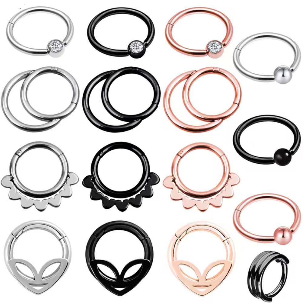 Body Jewelry Ear Piercing - 1PC Punk Styles Nose Ring Clicker