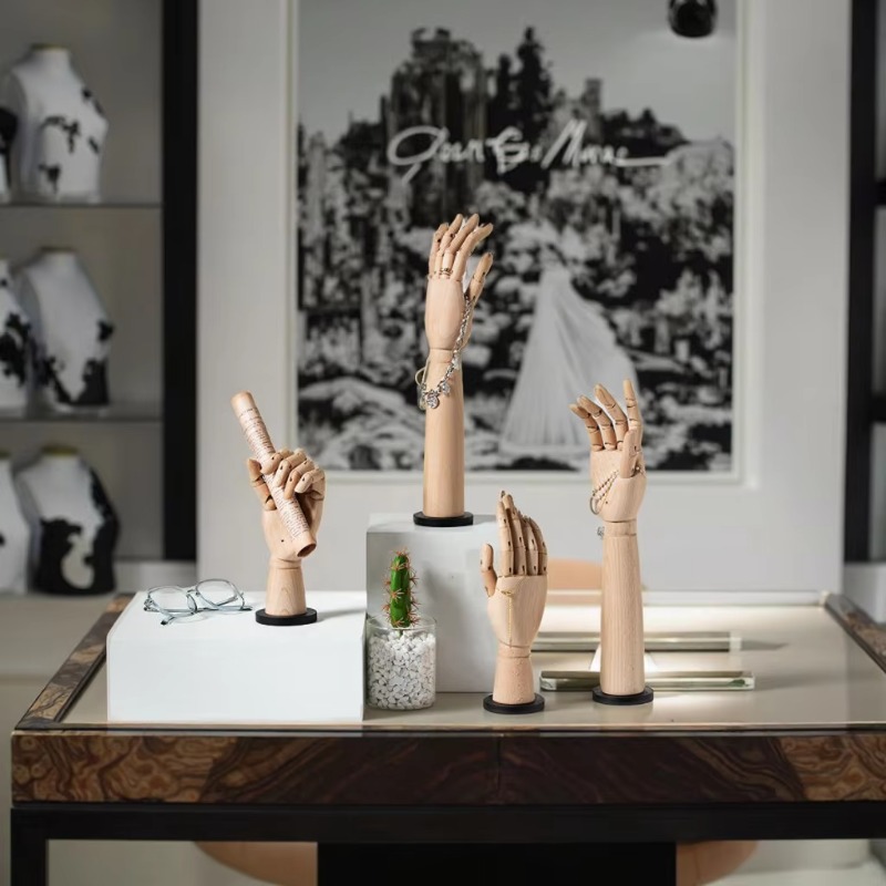 Body Jewelry Store - Solid Wood Hand Mannequin Rack for
