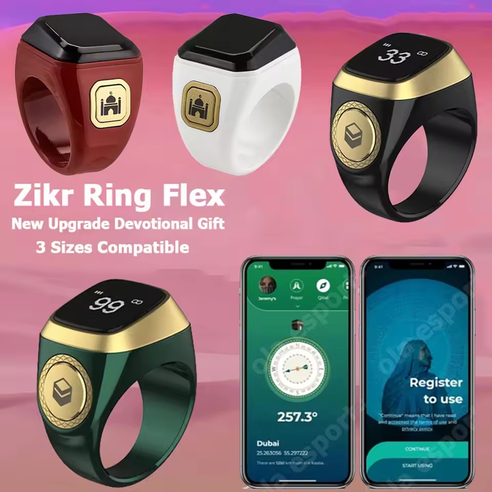 Daith Heart Ring - 2026 Newest Qibla Zikr Muslim Smart