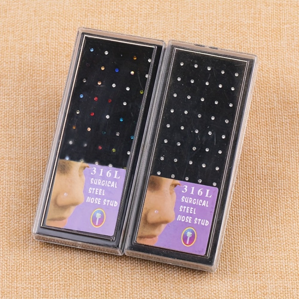60pcs Nose Ring Set Stud Earri - Body Jewelry Store recension och pris