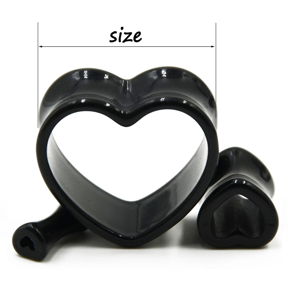 Acrylic Love Black White Heart - Body Jewelry Gauges recension och pris