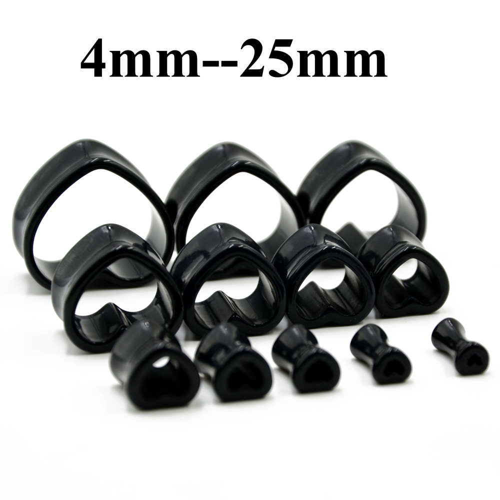 Acrylic Love Black White Heart - Body Jewelry Gauges recension och pris