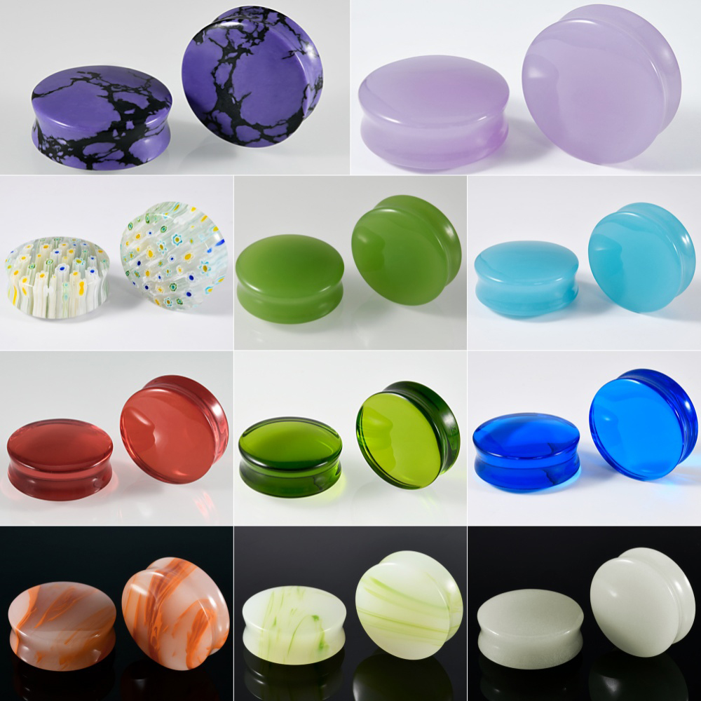 1/2/22PCS Glass&Stone Round Ea - Body Jewelry Ear Plugs recension och pris