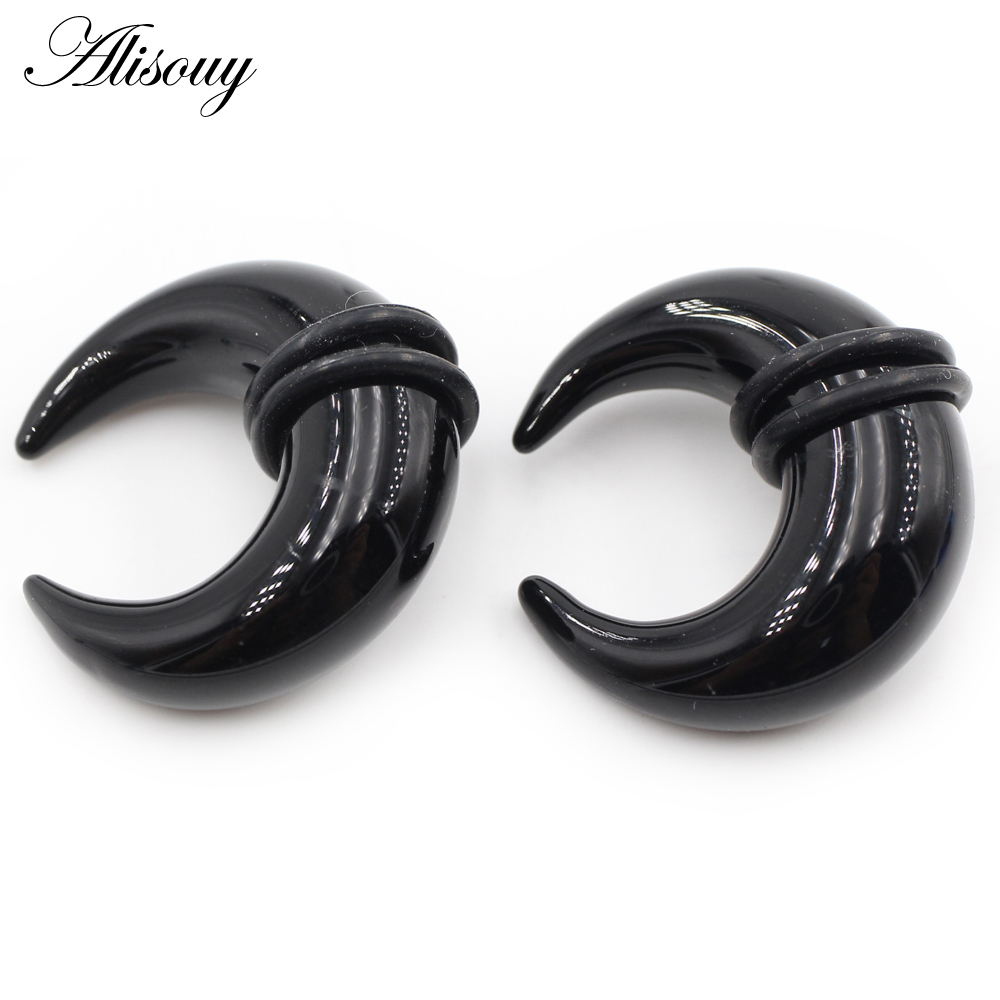 Alisouy 2PCS C Shape Buffalo H - Body Jewelry Ear Plugs recension och pris