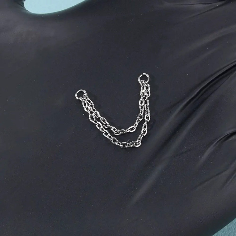 Titanium Nose Chain Three Laye - Body Jewelry Ear Piercing recension och pris