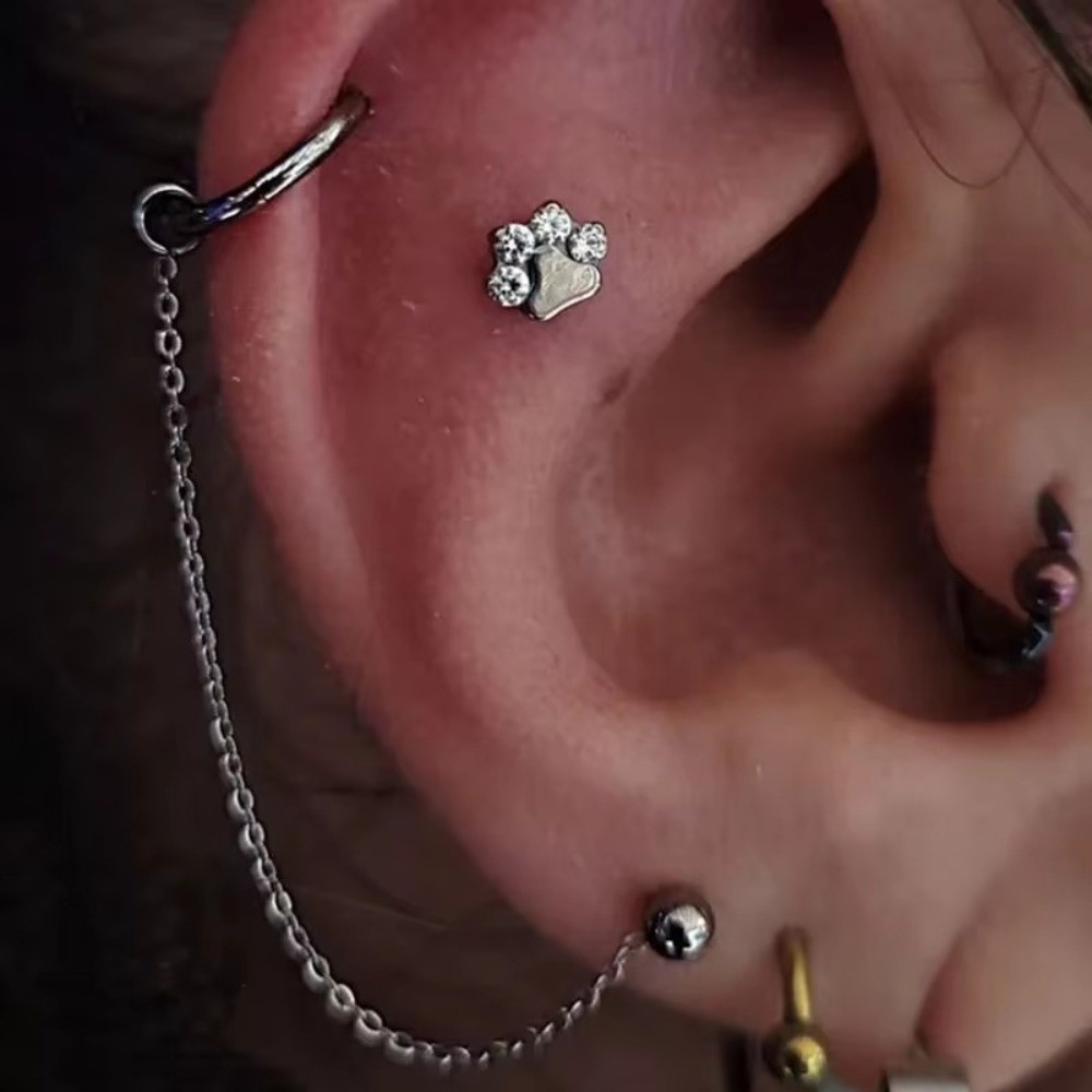 Titanium Nose Chain Three Laye - Body Jewelry Ear Piercing recension och pris