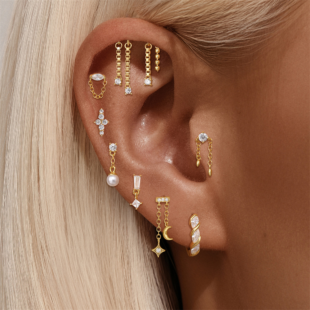 Aide  925 Sterling Silver Ear  - Body Jewelry Ear Piercing recension och pris