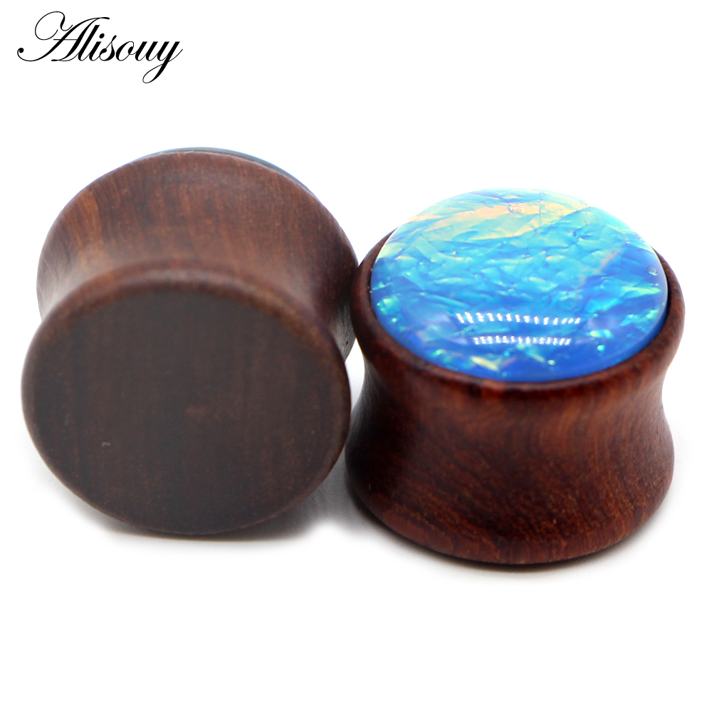 Alisouy 2PCS Ear Plugs Wood Fl - Body Jewelry Ear Plugs recension och pris