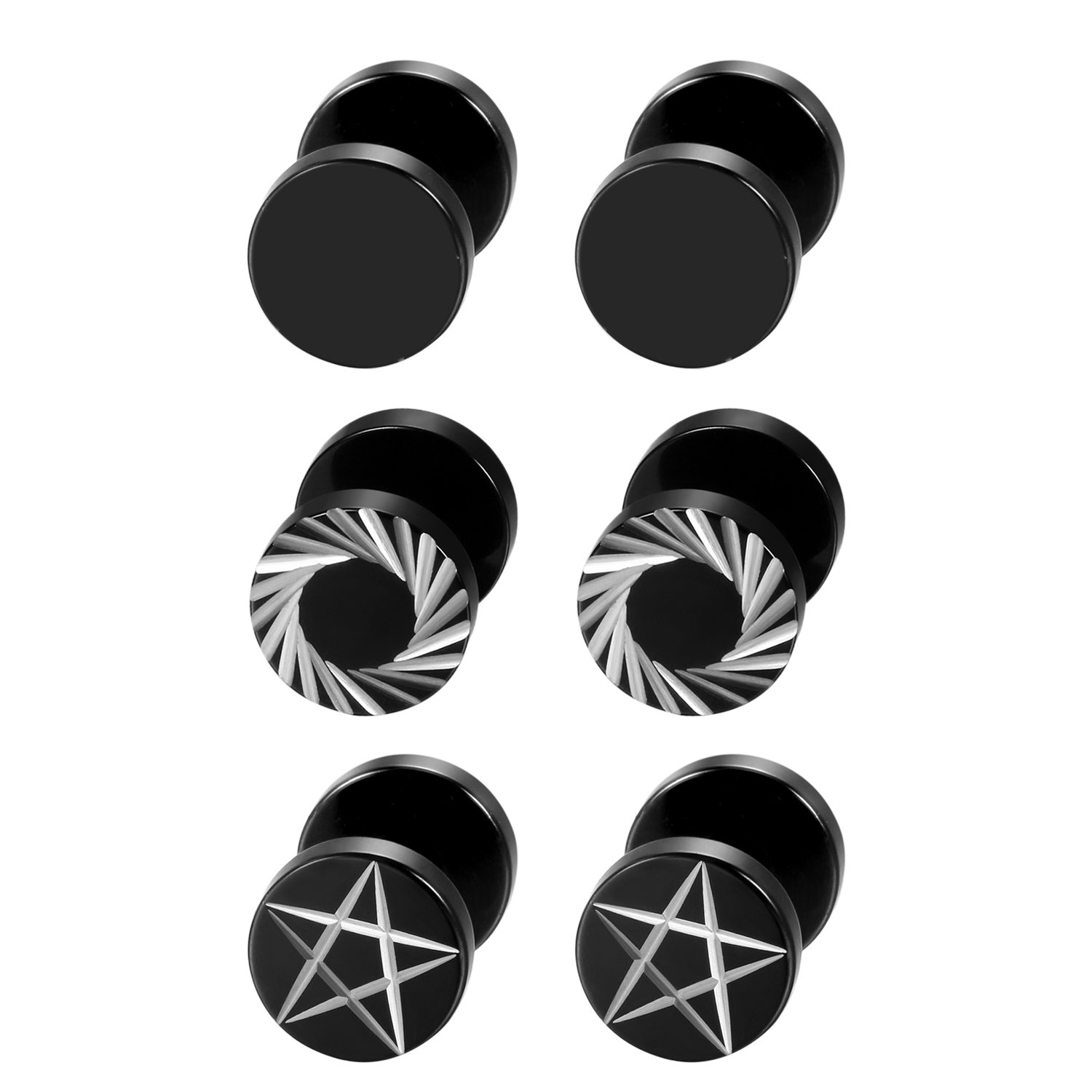 2Pcs/6Pcs Black Stainless Stee - Body Jewelry Ear Plugs recension och pris