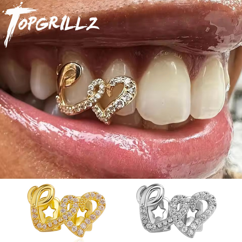 TOPGRILLZ Double Heart Teeth C - Body Jewelry For Men recension och pris