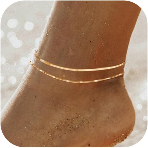 Ankle Bracelets for Women 14k  - Body Jewelry Real Gold recension och pris