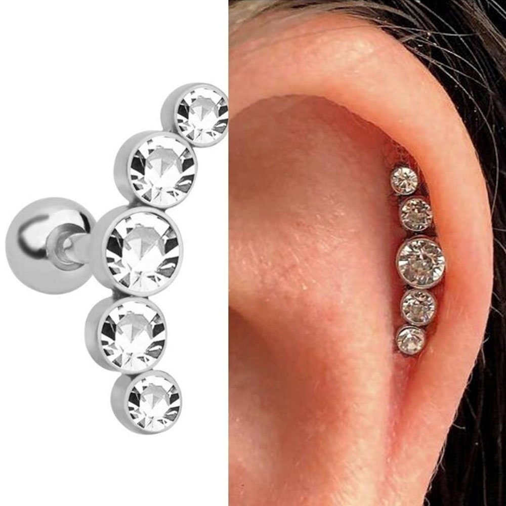 1Pcs Fashion 16G Crystal Gem O - Body Jewelry Ear Piercing recension och pris