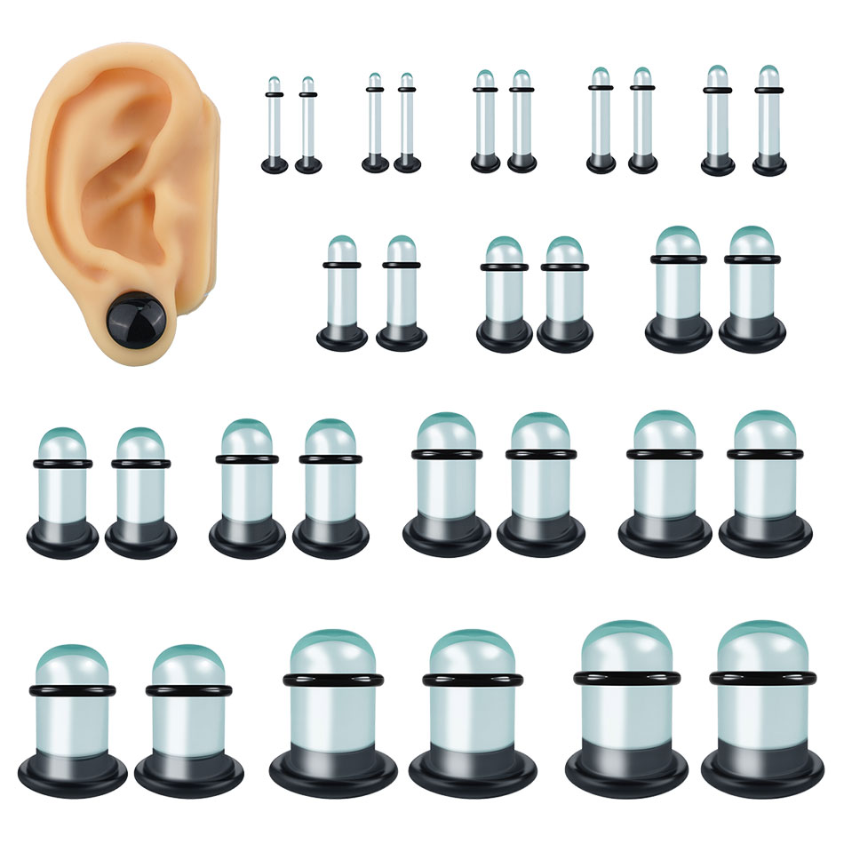 2pcs Glass Ear Gauges Stretchi - Body Jewelry Ear Plugs recension och pris