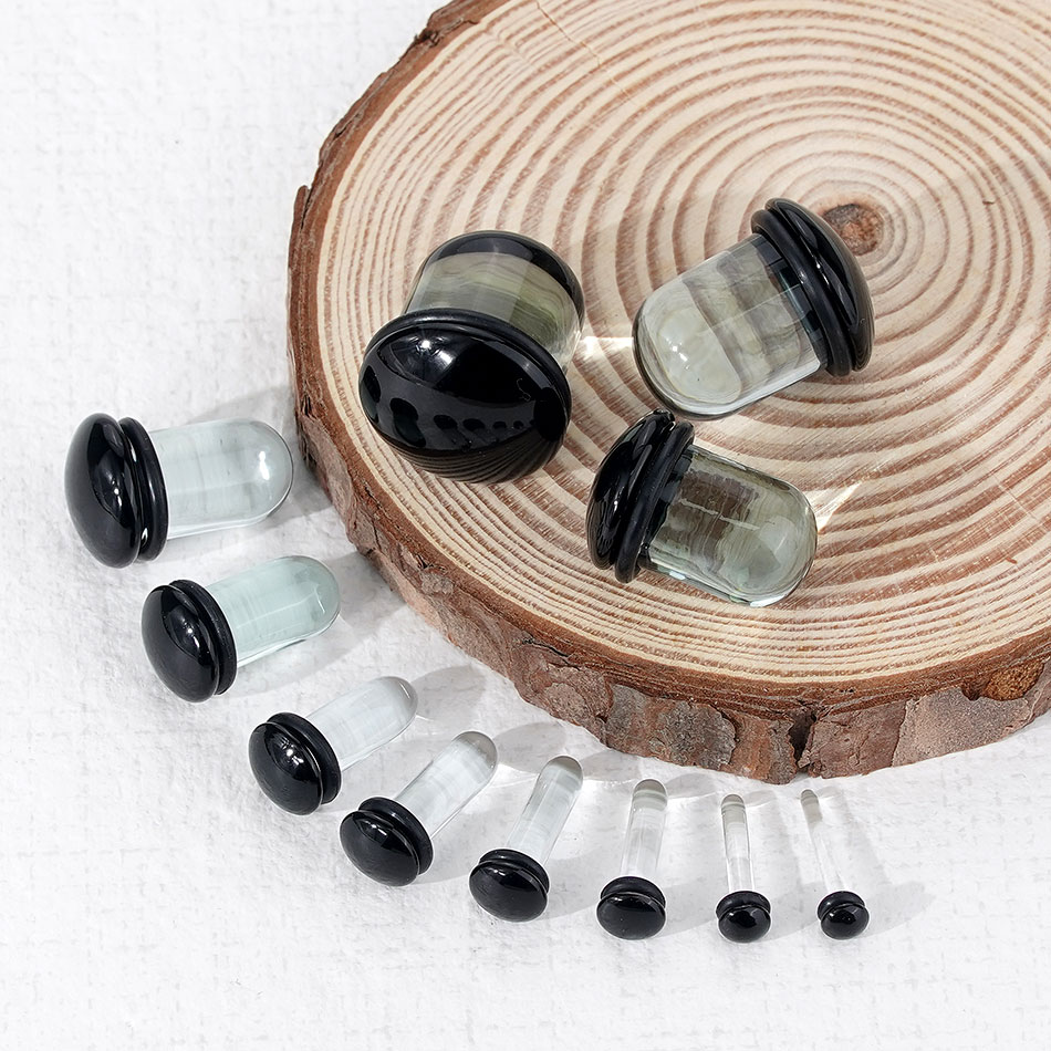 2pcs Glass Ear Gauges Stretchi - Body Jewelry Ear Plugs recension och pris