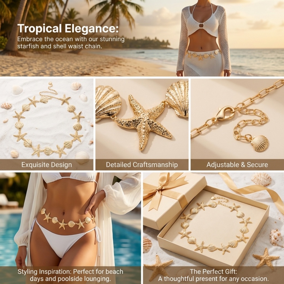 Summer Beach Metal Starfish Sh - Body Jewelry For Men recension och pris