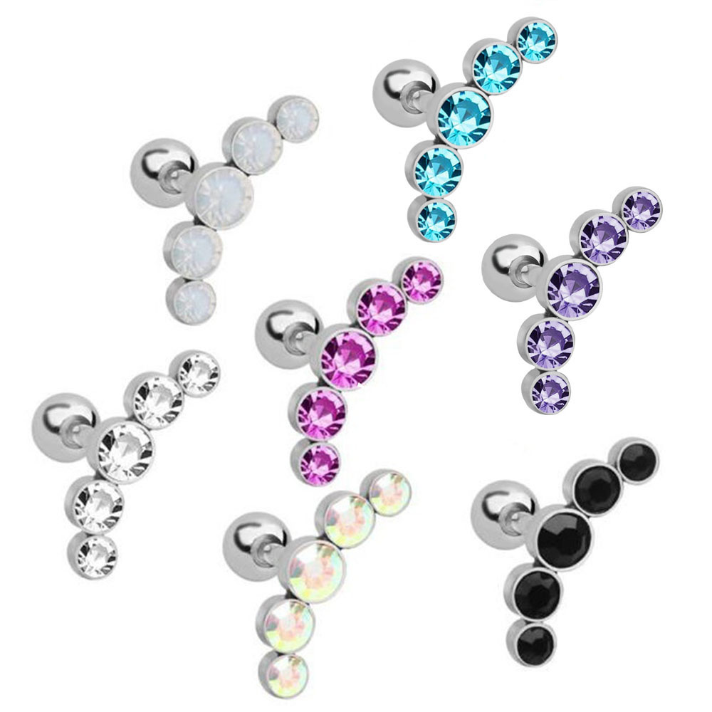 1Pcs Fashion 16G Crystal Gem O - Body Jewelry Ear Piercing recension och pris