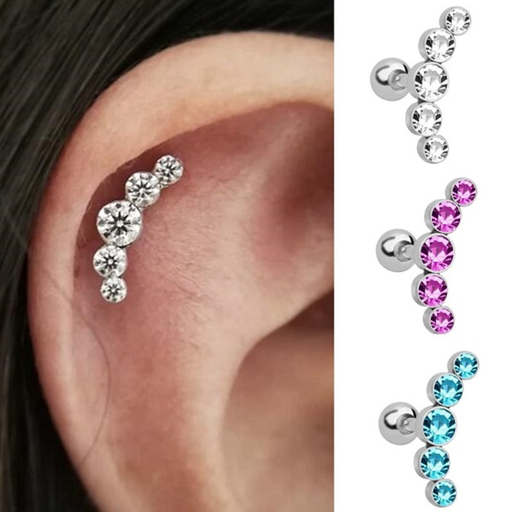 1Pcs Fashion 16G Crystal Gem O - Body Jewelry Ear Piercing recension och pris