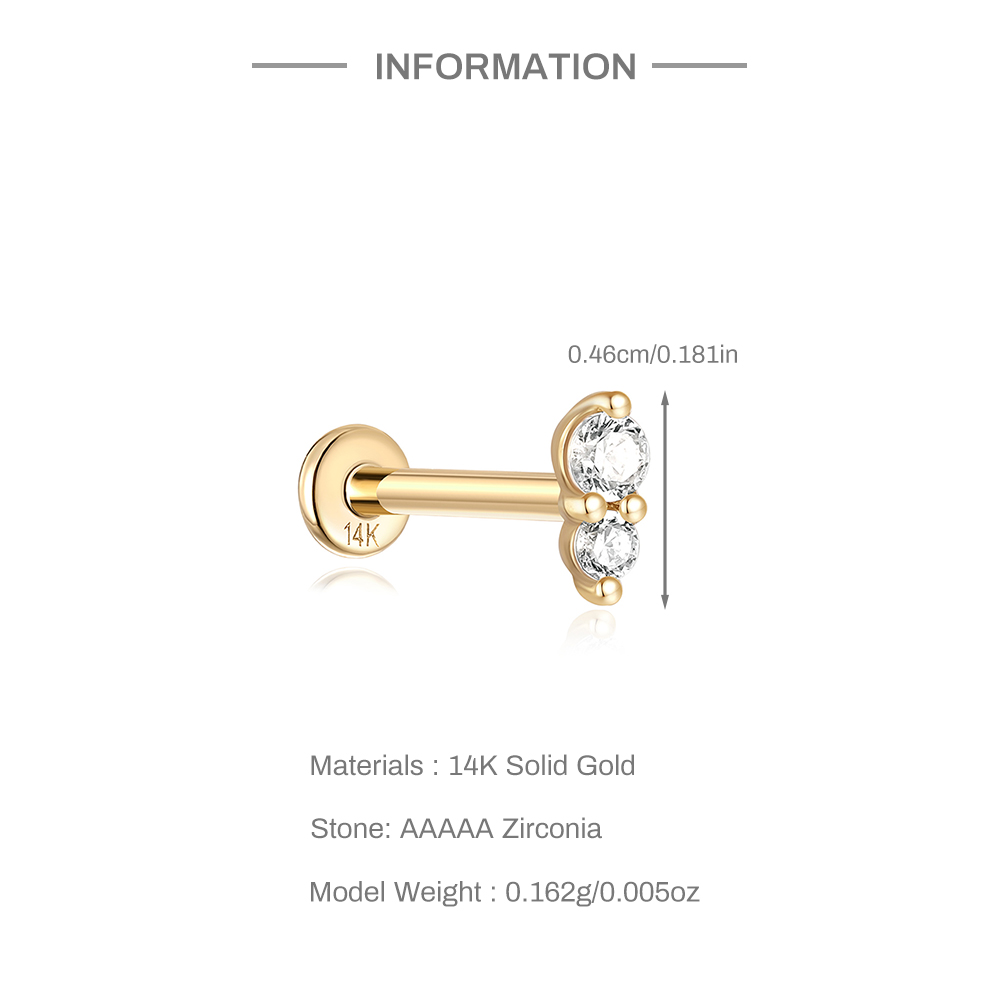 AIDE Real 14K Solid Gold Color - Body Jewelry Real Gold recension och pris