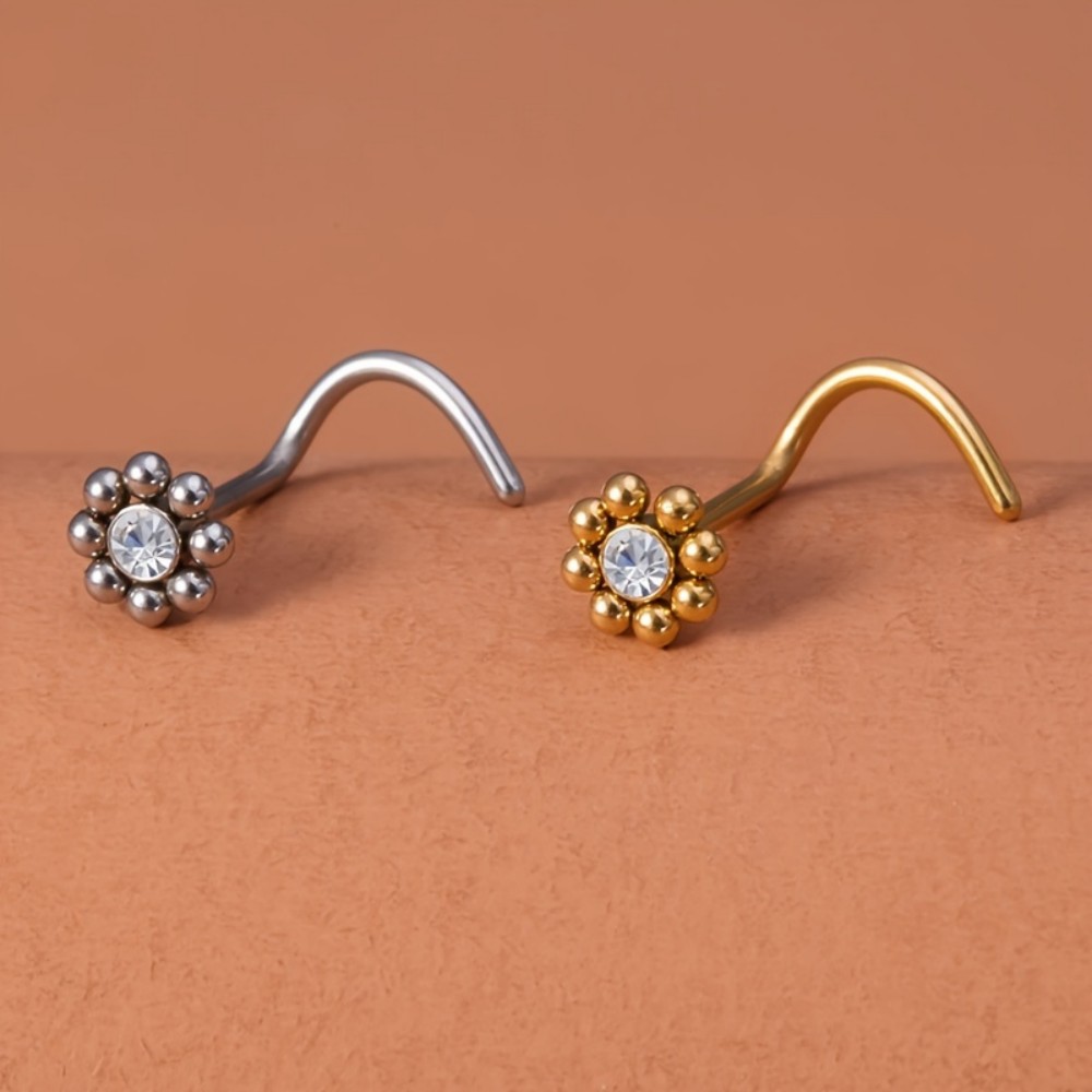 1pc of Flower-Shaped Screw Nos - Nostril Screw Pin recension och pris
