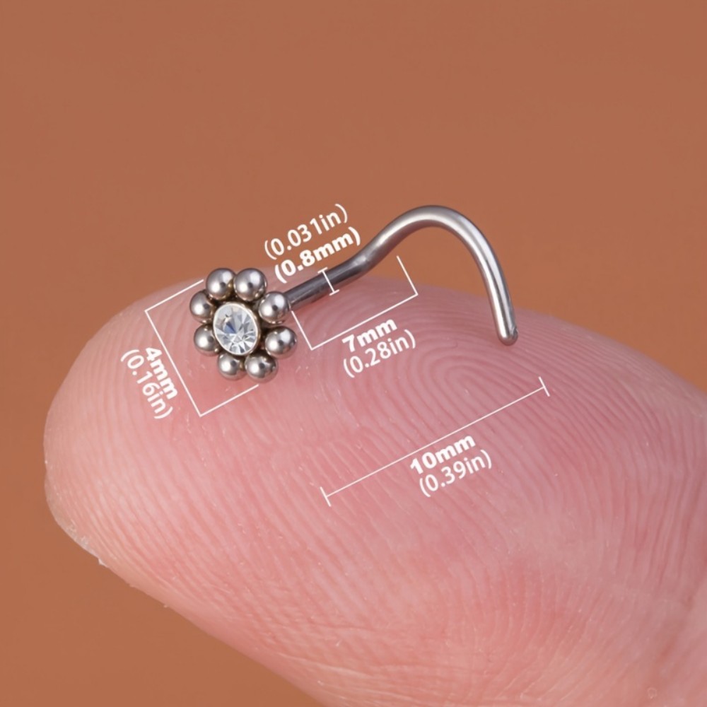 1pc of Flower-Shaped Screw Nos - Nostril Screw Pin recension och pris