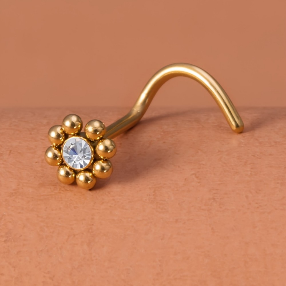 1pc of Flower-Shaped Screw Nos - Nostril Screw Pin recension och pris