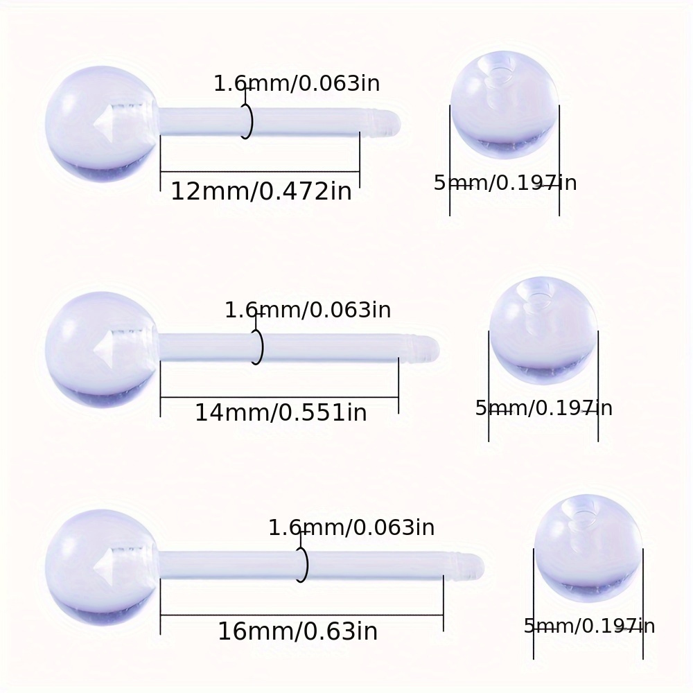 3pcs/Set (Each Size 1pc) Soft  - Body Jewelry Store recension och pris