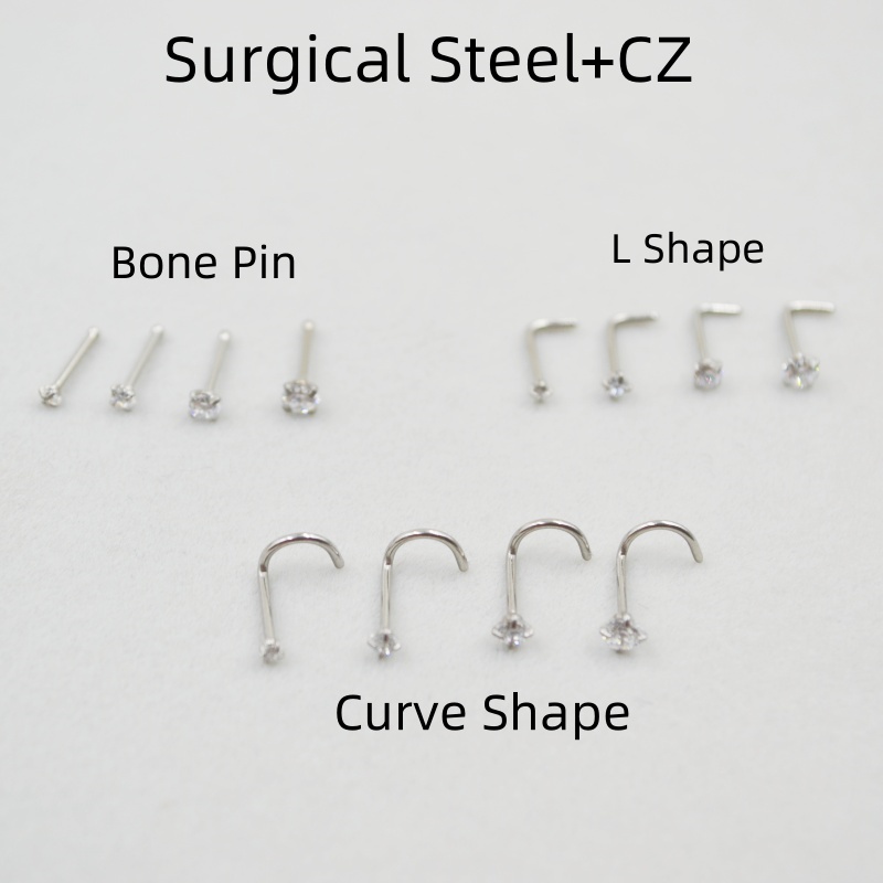 Wholesale 50pcs/Lot 20G Sliver - Nostril Screw Pin recension och pris
