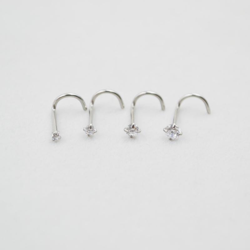 Wholesale 50pcs/Lot 20G Sliver - Nostril Screw Pin recension och pris