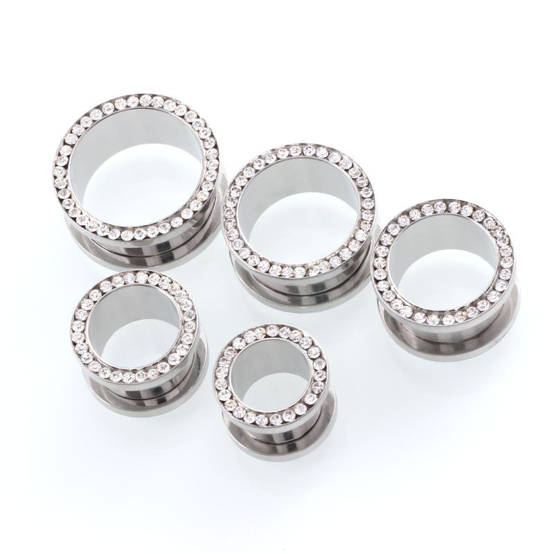2 pcs/lot Crystal Ear Tunnel S - Body Jewelry Ear Plugs recension och pris