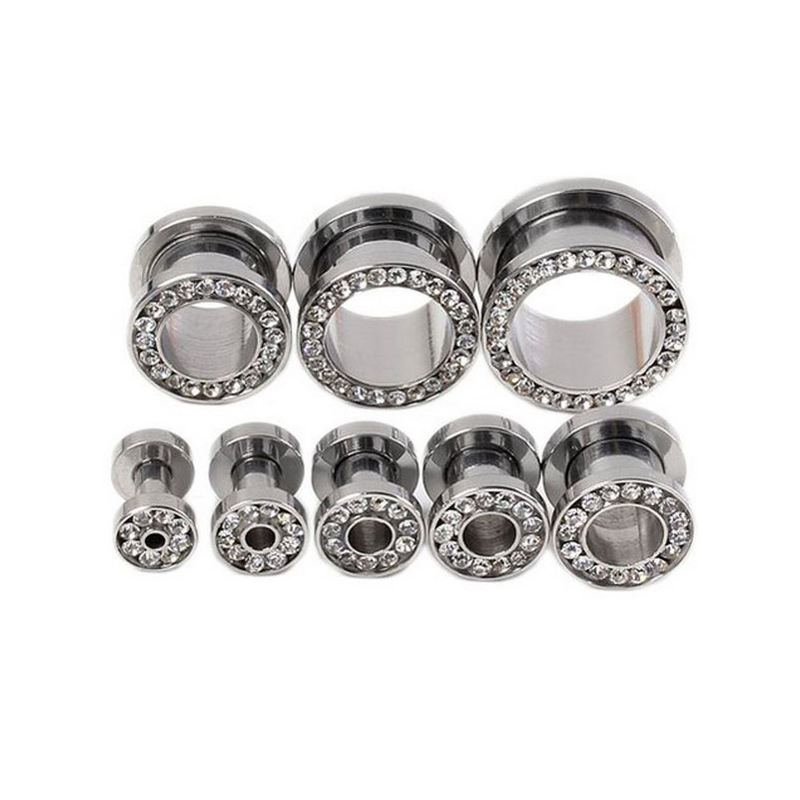 2 pcs/lot Crystal Ear Tunnel S - Body Jewelry Ear Plugs recension och pris