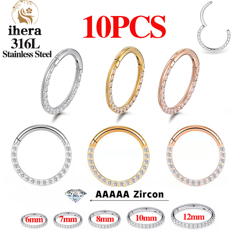 1/10PCS Stainless Steel Nose R - Body Jewelry Ear Piercing recension och pris