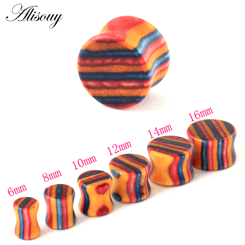 1PC Fashion Ear Plugs Wood Fle - Body Jewelry Ear Plugs recension och pris