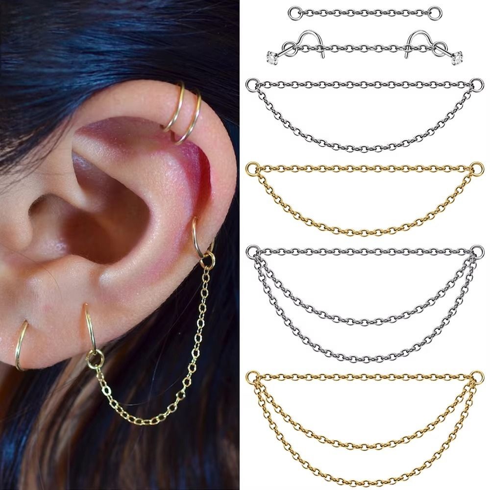 Fashion Titanium Nose Chain Do - Body Jewelry Ear Piercing recension och pris