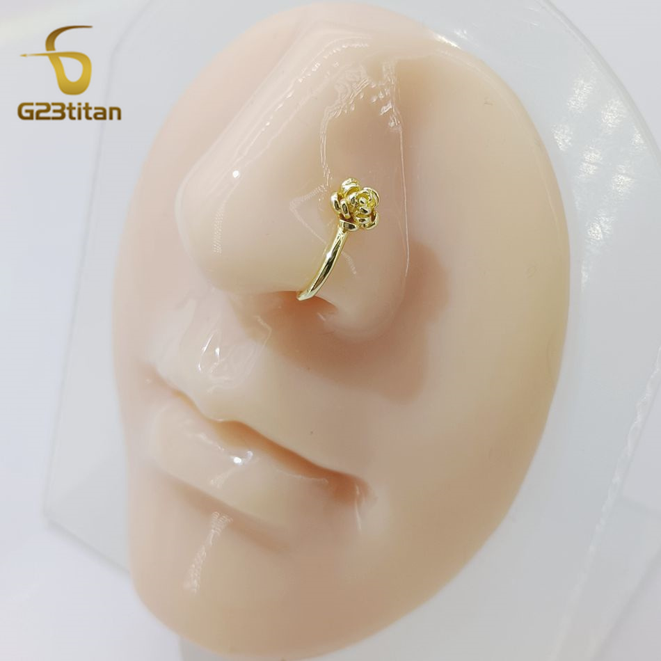 1pc Crystal Copper Rose Nose C - Body Jewelry Ear Piercing recension och pris