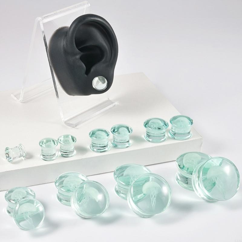  Elegant Jellyfish Glass Ear G - Body Jewelry Gauges recension och pris