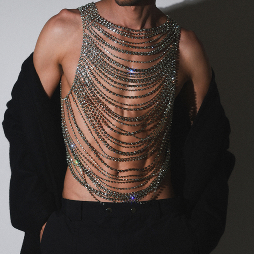 Fashion Luxurious Bling Men Wo - Body Jewelry For Men recension och pris