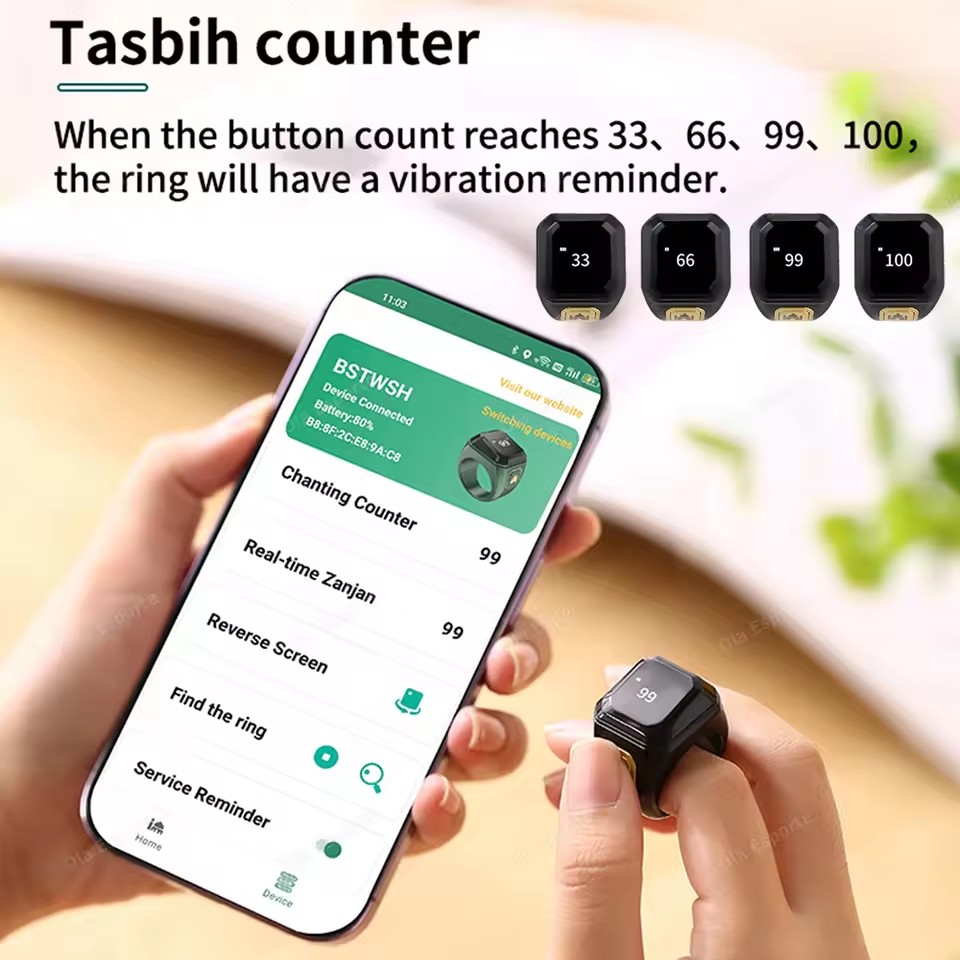2026 Newest Qibla Zikr Muslim  - Daith Heart Ring recension och pris
