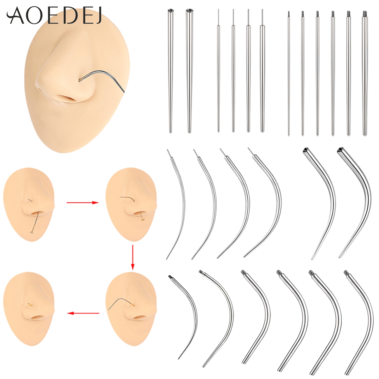 AOEDEJ 1 Piece Stainless Steel - Nostril Screw Pin recension och pris