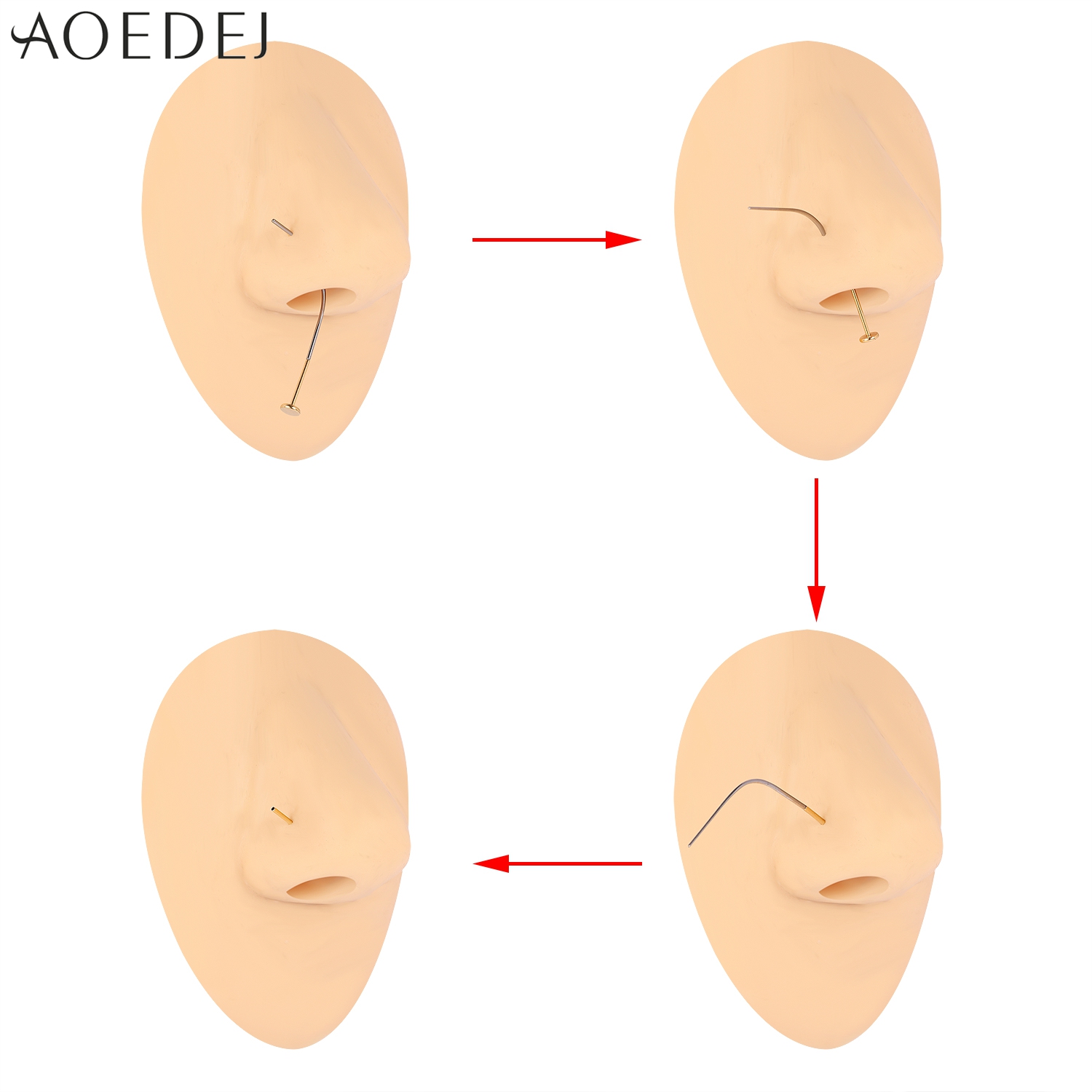 AOEDEJ 1 Piece Stainless Steel - Nostril Screw Pin recension och pris